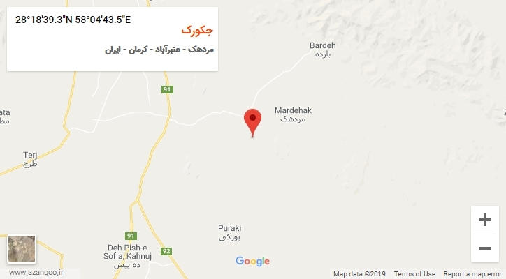 روستای جکورک بر روی نقشه