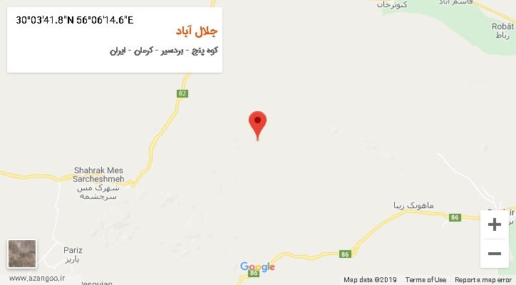 روستای جلال آباد بر روی نقشه