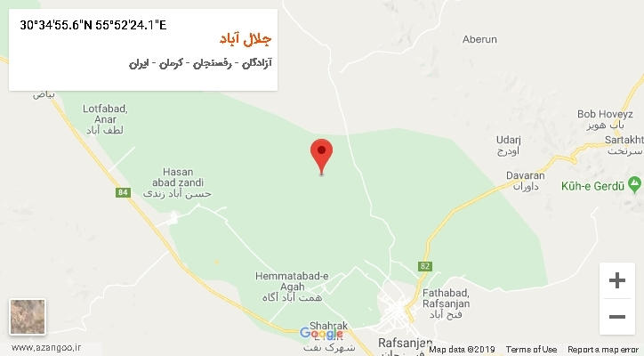 روستای جلال آباد بر روی نقشه