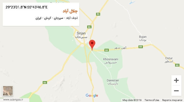 روستای جلال آباد بر روی نقشه