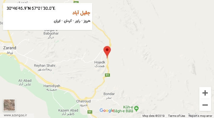 روستای جلیل آباد بر روی نقشه