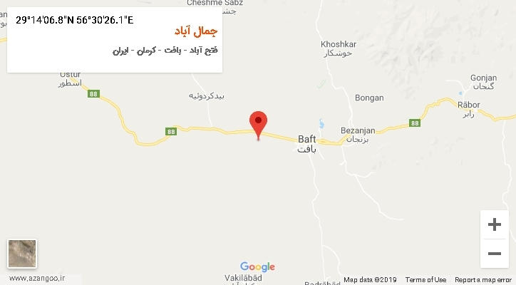 روستای جمال آباد بر روی نقشه