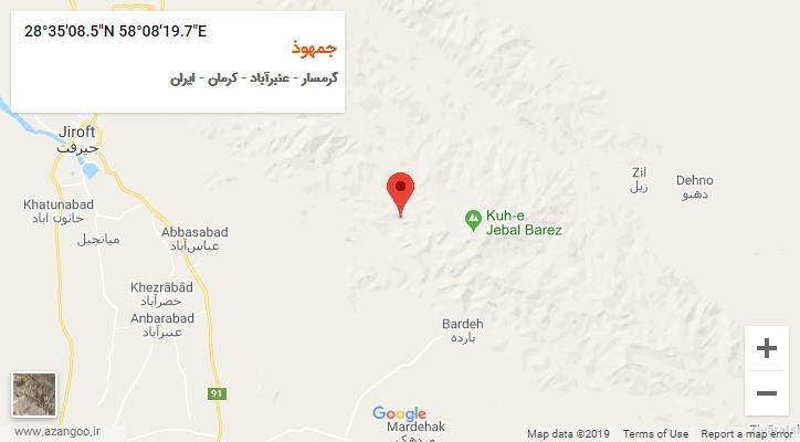 روستای جمهوذ بر روی نقشه