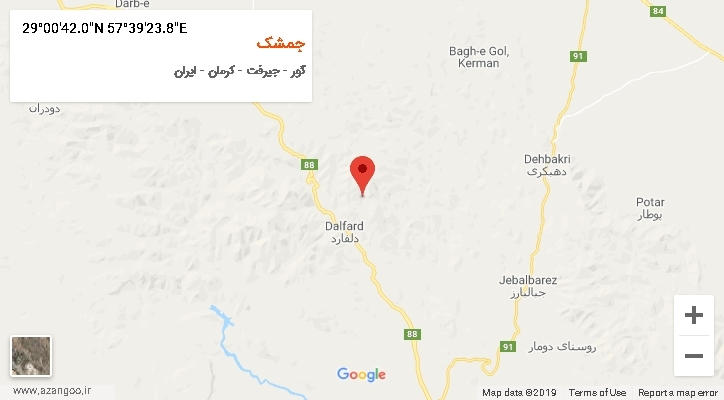 روستای جمشک بر روی نقشه