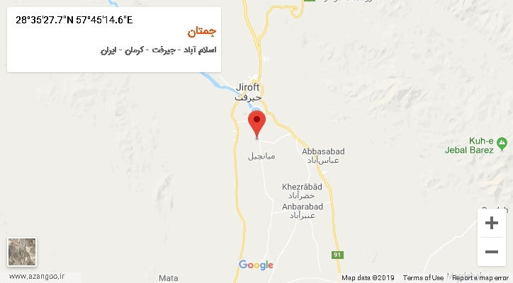روستای جمتان بر روی نقشه