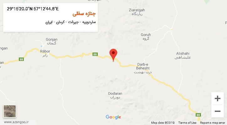 روستای جنازه سفلی بر روی نقشه