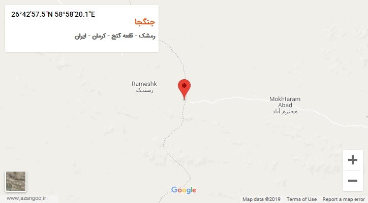 روستای جنگجا بر روی نقشه