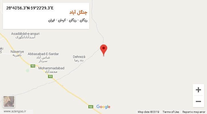 روستای جنگل آباد بر روی نقشه