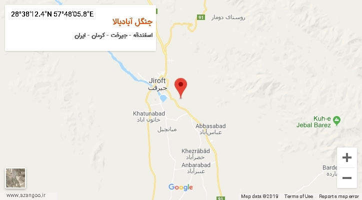 روستای جنگل آبادبالا بر روی نقشه