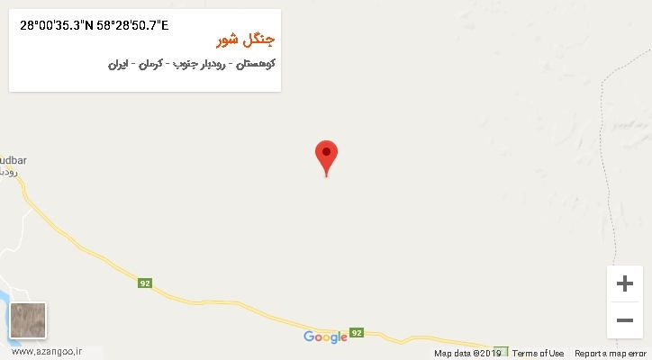 روستای جنگل شور بر روی نقشه