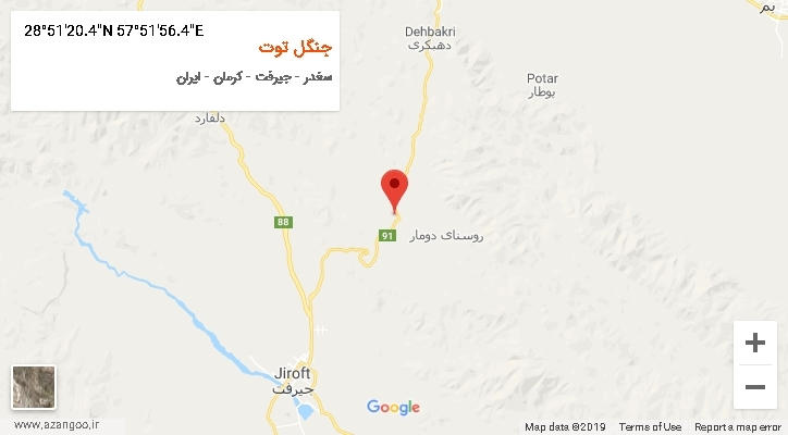 روستای جنگل توت بر روی نقشه