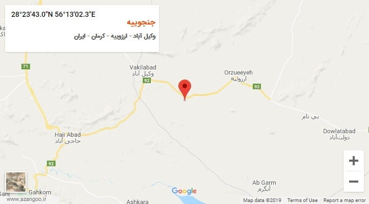 روستای جنجوییه بر روی نقشه