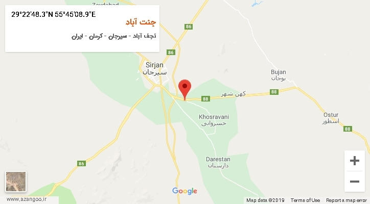 روستای جنت آباد بر روی نقشه