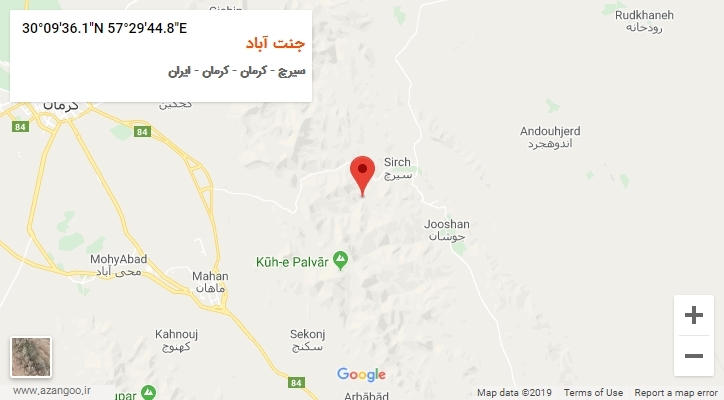 روستای جنت آباد بر روی نقشه