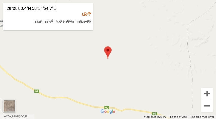 روستای جری بر روی نقشه