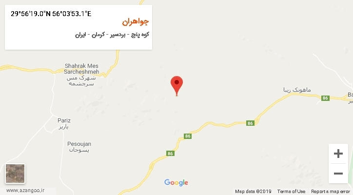 روستای جواهران بر روی نقشه
