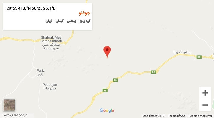 روستای جوغنو بر روی نقشه