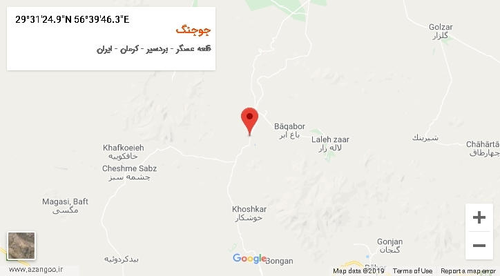 روستای جوجنگ بر روی نقشه
