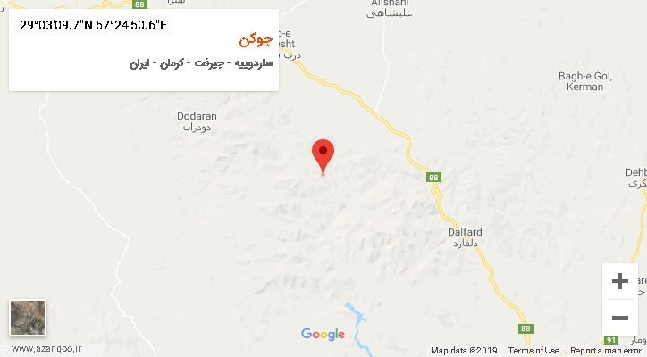 روستای جوکن بر روی نقشه