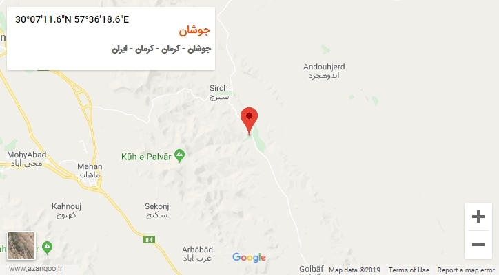 روستای جوشان بر روی نقشه