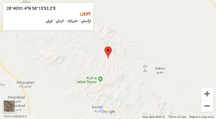 روستای جوون بر روی نقشه