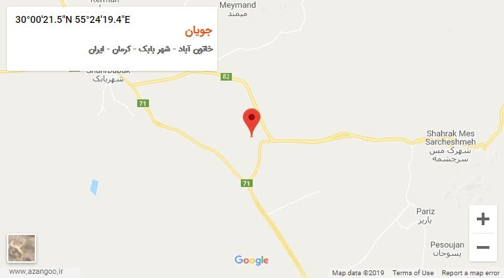 روستای جویان بر روی نقشه
