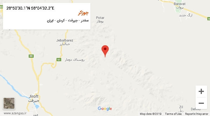 روستای جوزکر بر روی نقشه