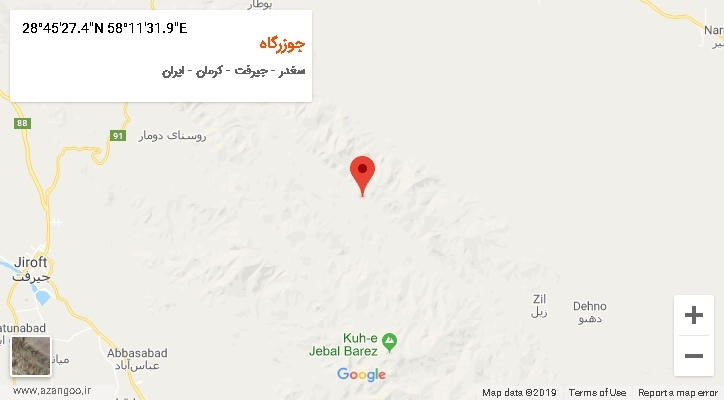 روستای جوزرگاه بر روی نقشه