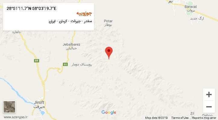 روستای جوزوییه بر روی نقشه