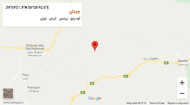 روستای جیدان بر روی نقشه