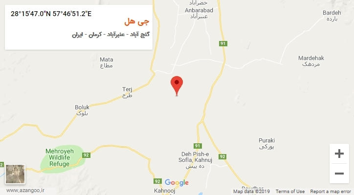 روستای جی هل بر روی نقشه