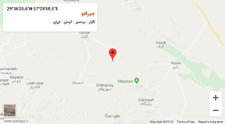 روستای جیرفتو بر روی نقشه