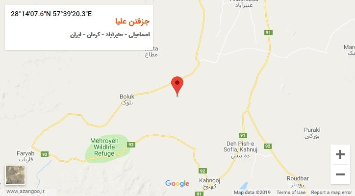 روستای جزفتن علیا بر روی نقشه