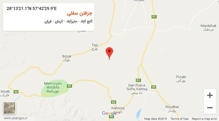 روستای جزفتن سفلی بر روی نقشه