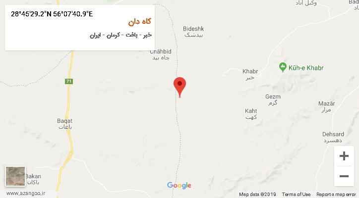 روستای کاه دان بر روی نقشه