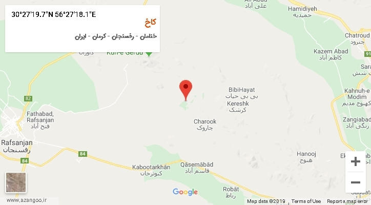 روستای کاخ بر روی نقشه