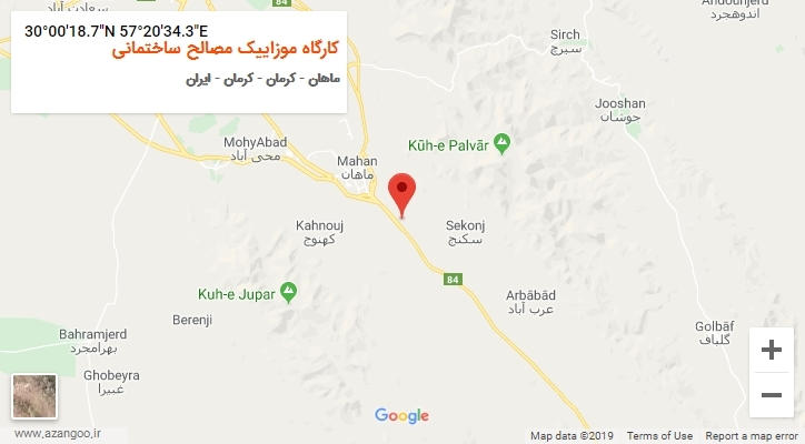 روستای کارگاه موزاییک مصالح ساختمانی بر روی نقشه
