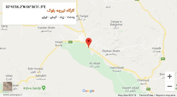 روستای کارگاه تیرچه بلوک بر روی نقشه
