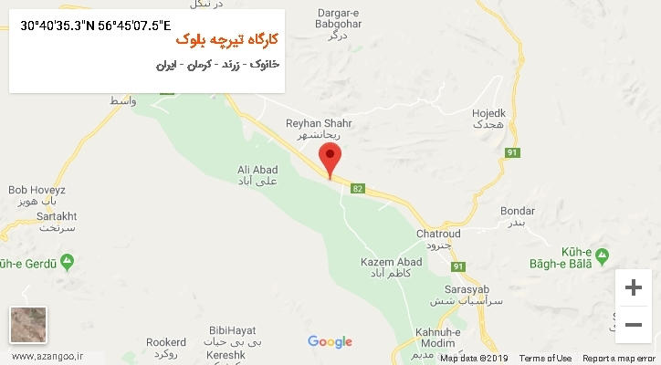 روستای کارگاه تیرچه بلوک بر روی نقشه