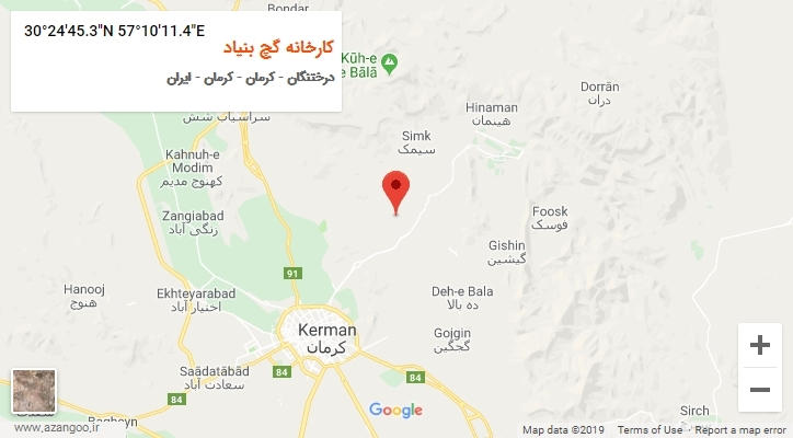 روستای کارخانه گچ بنیاد بر روی نقشه