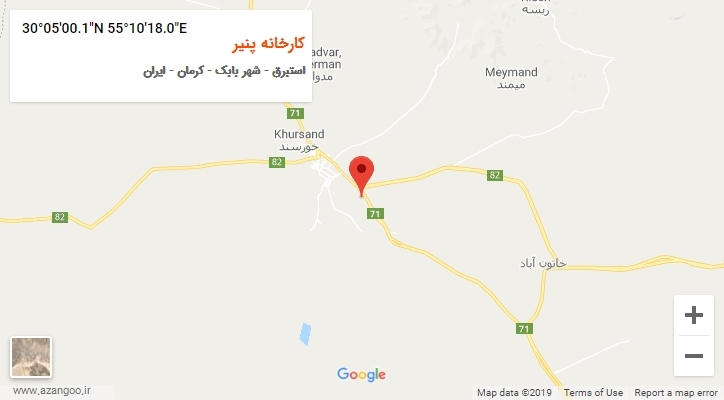 روستای کارخانه پنیر بر روی نقشه