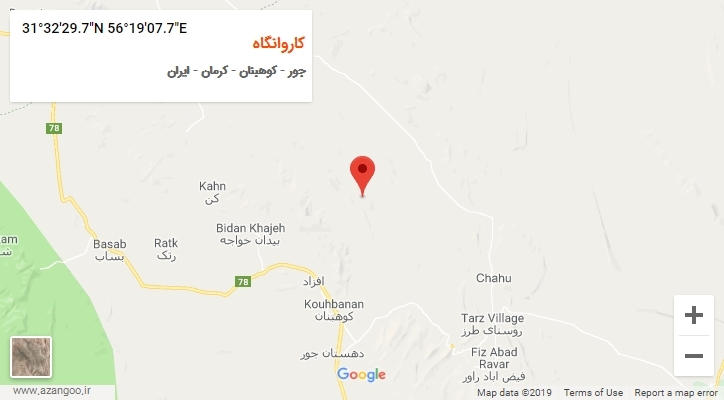 روستای کاروانگاه بر روی نقشه