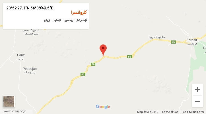 روستای کاروانسرا بر روی نقشه