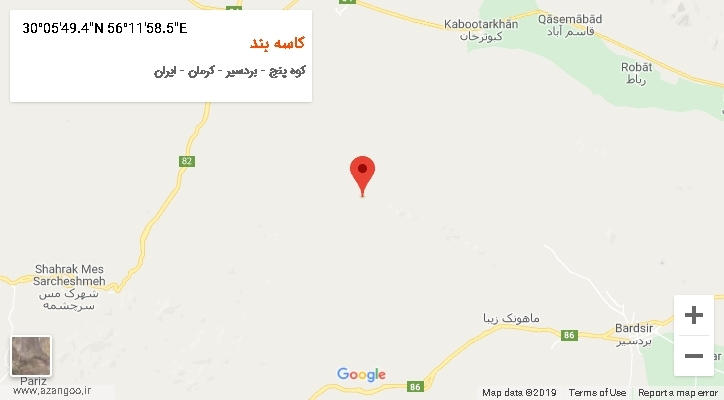 روستای کاسه بند بر روی نقشه
