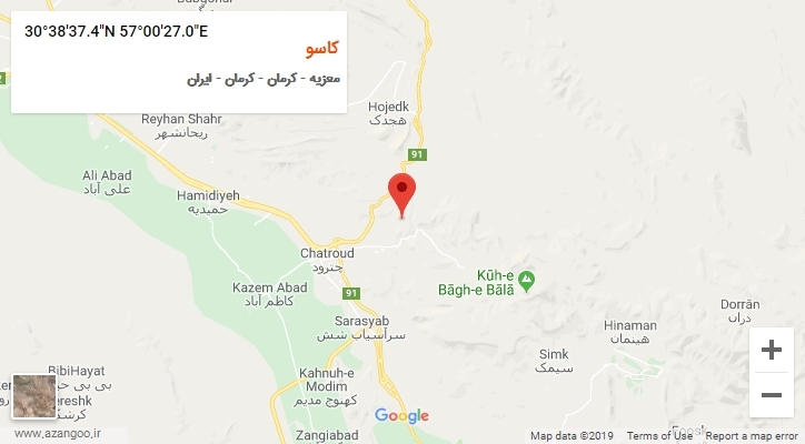 روستای کاسو بر روی نقشه