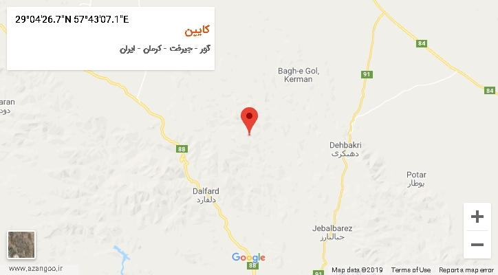روستای کایین بر روی نقشه