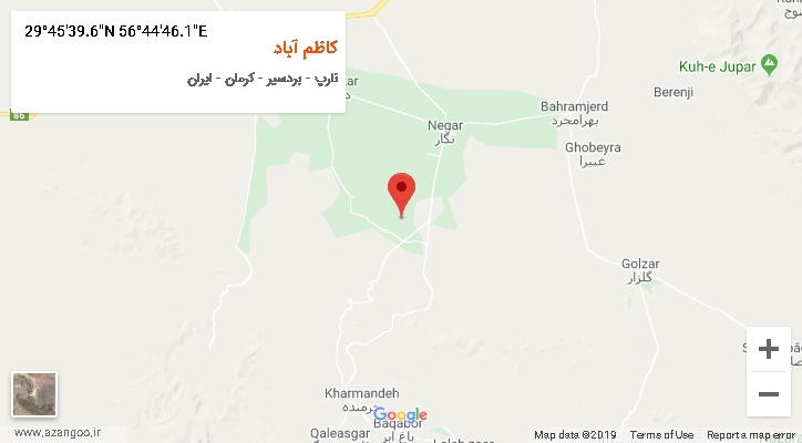 روستای کاظم آباد بر روی نقشه