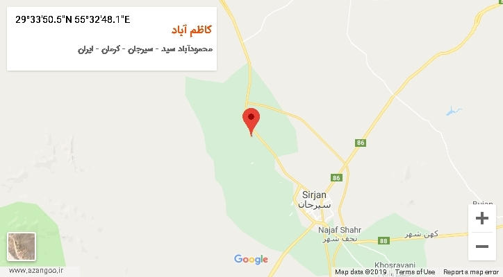 روستای کاظم آباد بر روی نقشه
