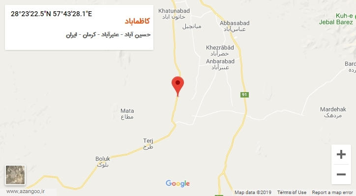 روستای کاظماباد بر روی نقشه