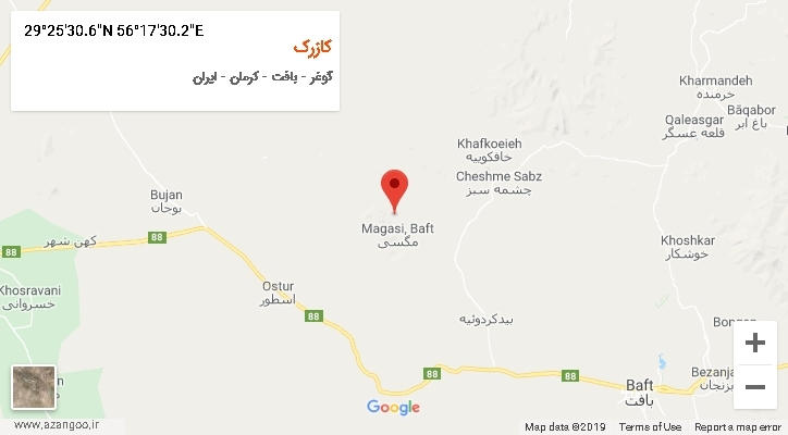 روستای کازرک بر روی نقشه